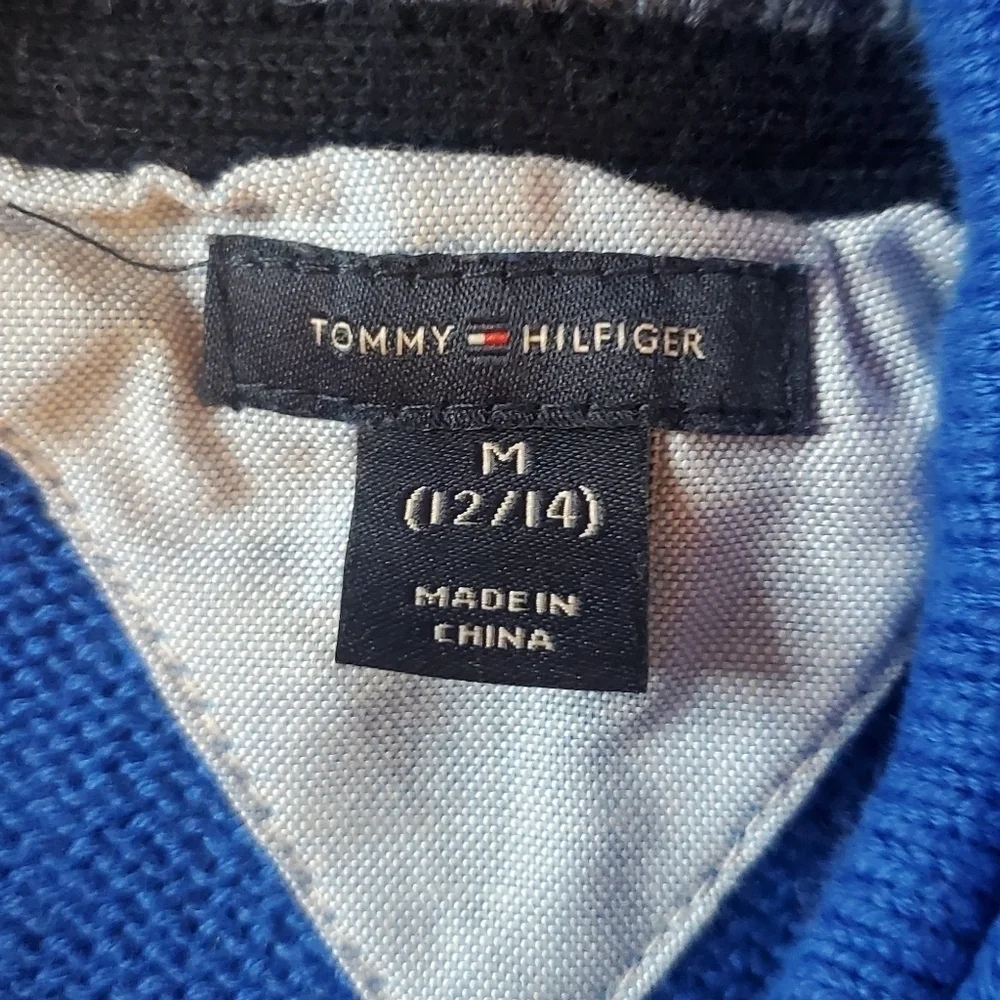Tommy Hilfiger Kid's Colorblock Long Sleeve 1/4 Zip Sweater